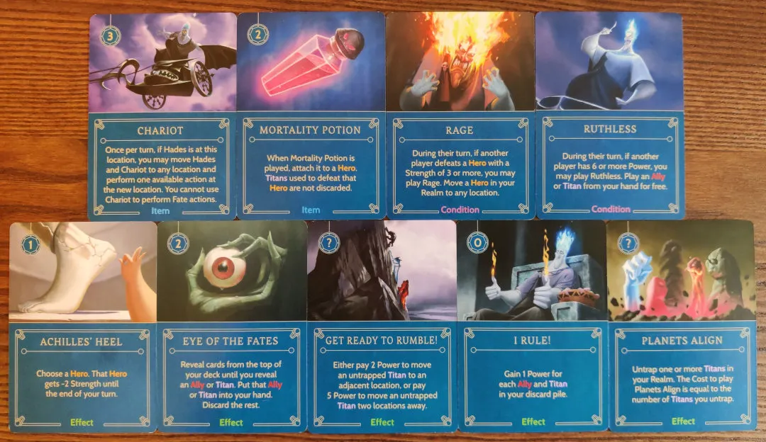 Disney Schurkenhaft Hades Karten Effekte, Gegenstände und Bedingungen