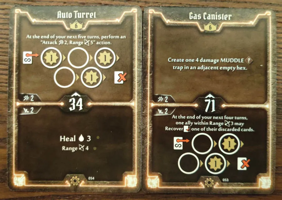 Tinkerer level 6 cards - Auto Turret, Gas Canister