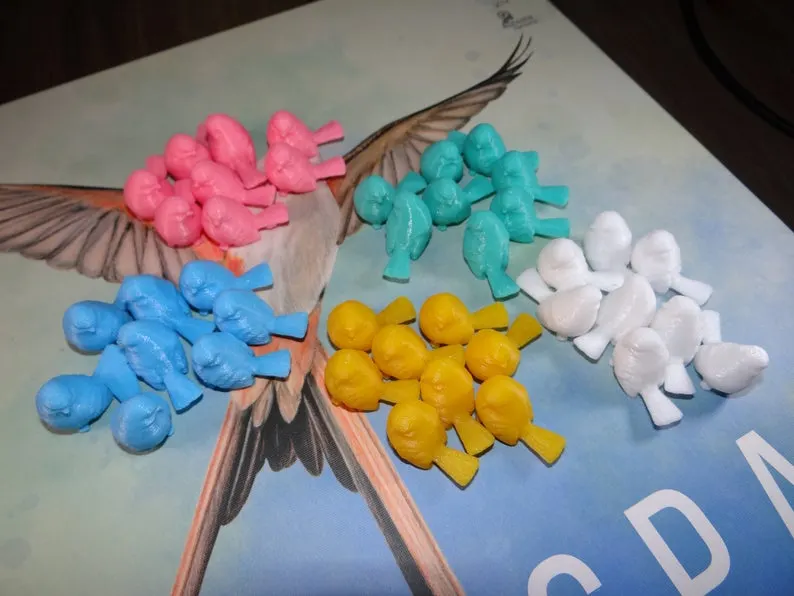 Wingspan bird action markers. Image credit: Needful Things by Ann on Etsy. 