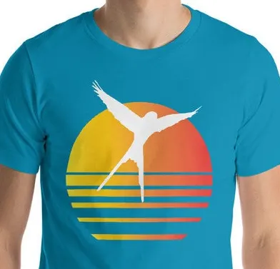 Wingspan synthwave t-shirt. Image credit: Meeple Designs on Etsy. 