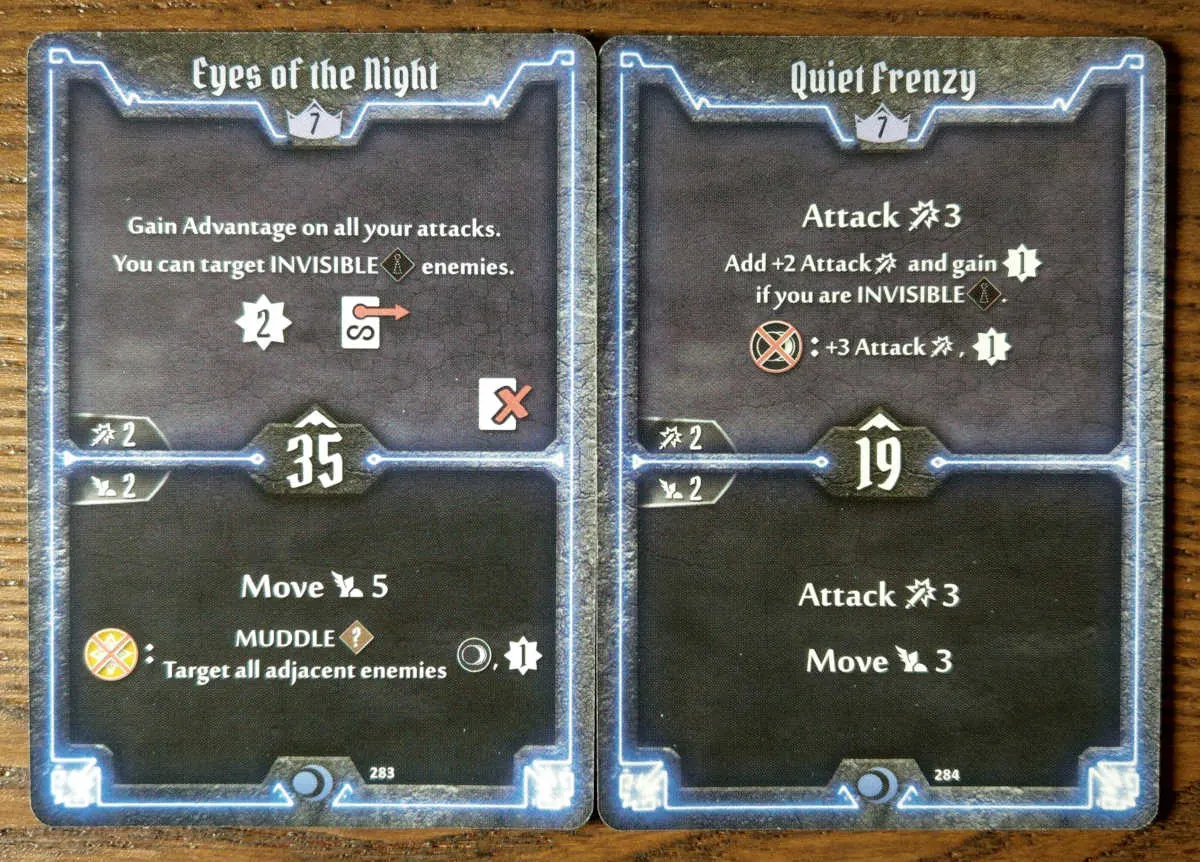 Level 7 Nightshroud cards - Eyes of the Night and Quiet Frenzy