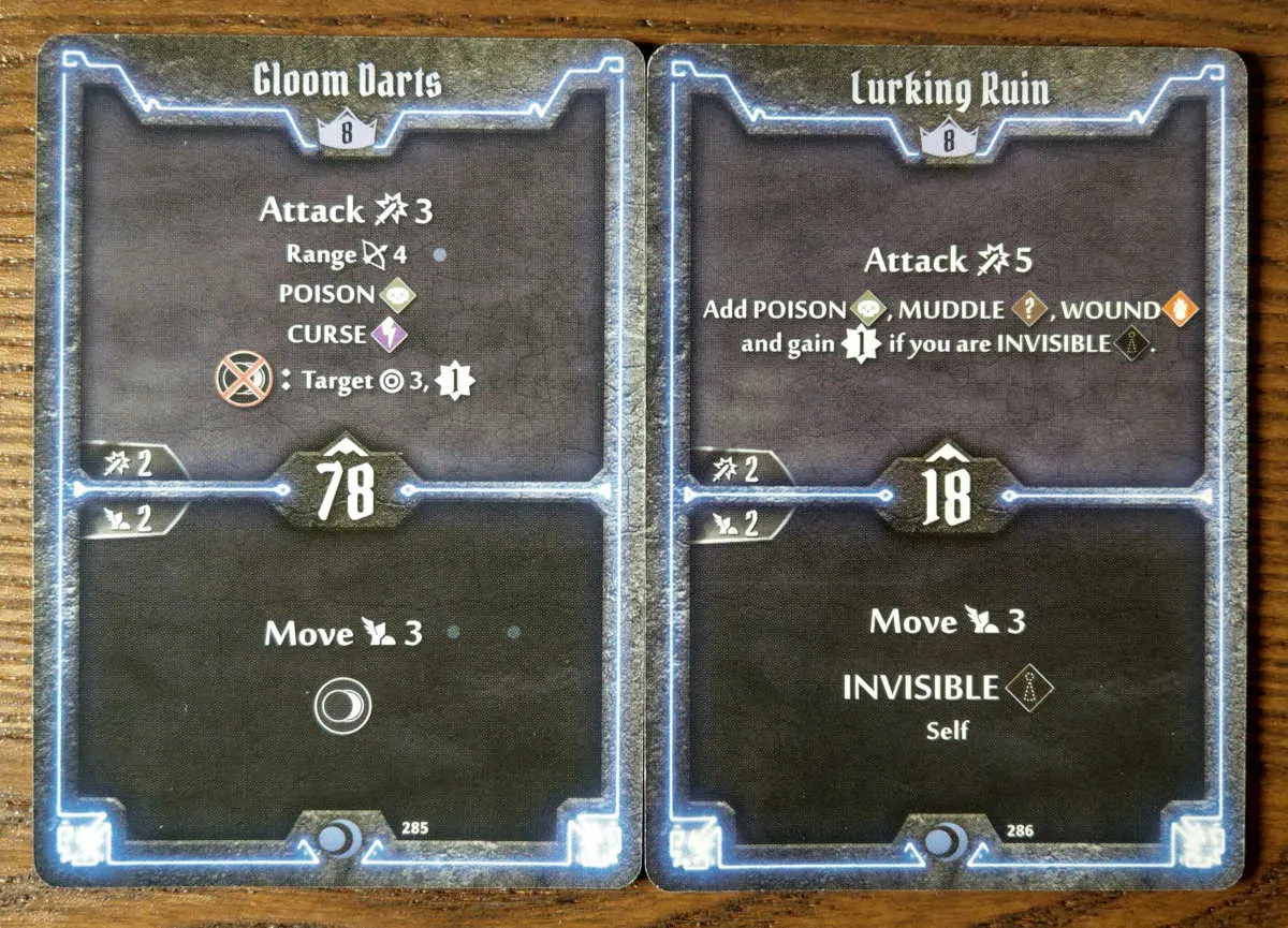 Level 8 Nightshroud cards - Gloom Darts and Lurking Ruin