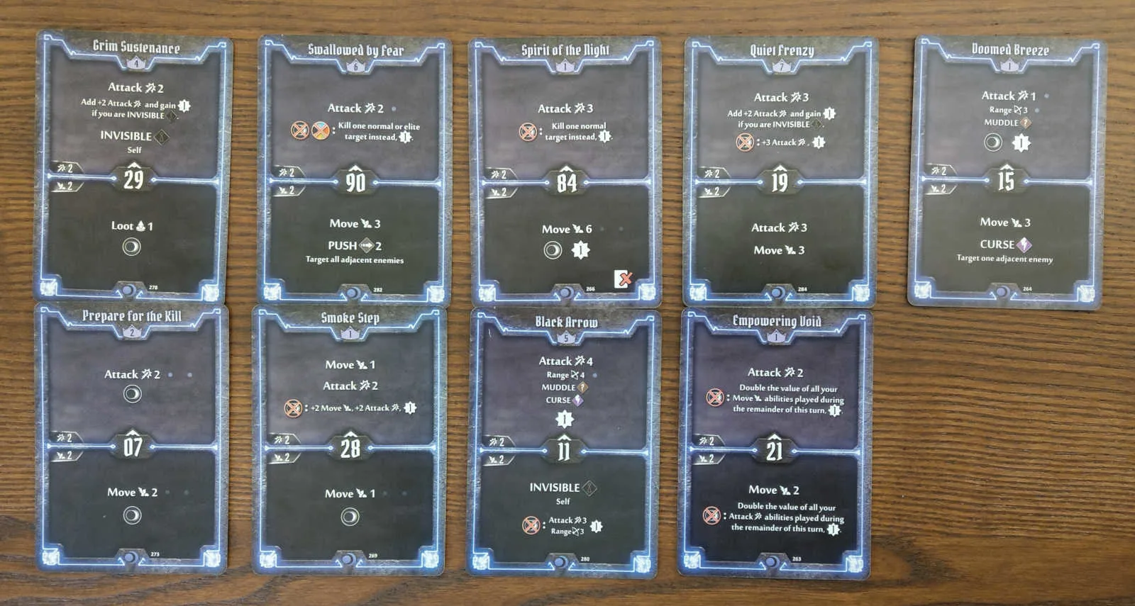 Level 7 Nightshroud build cards