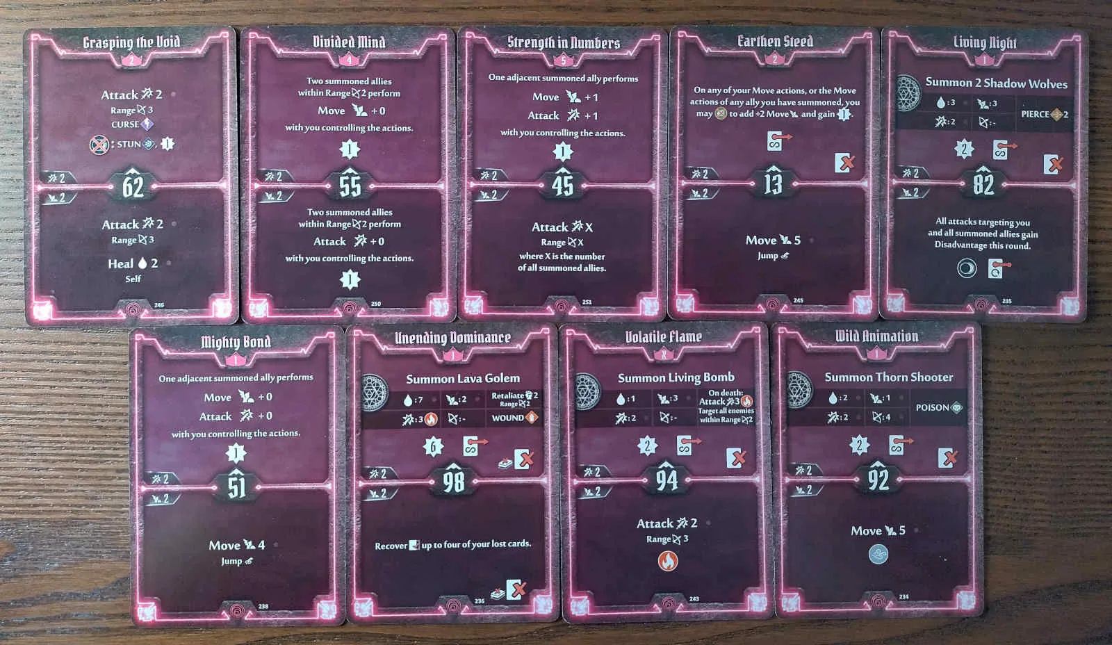 Gloomhaven Summoner build level 5 cards