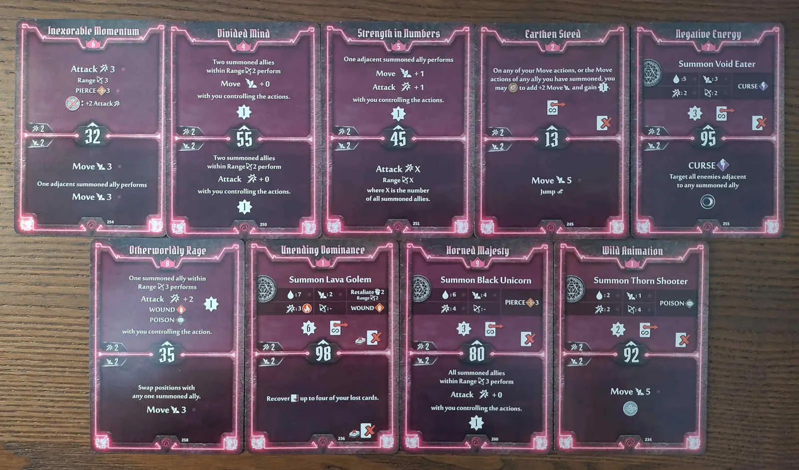 Gloomhaven Summoner build level 9 cards