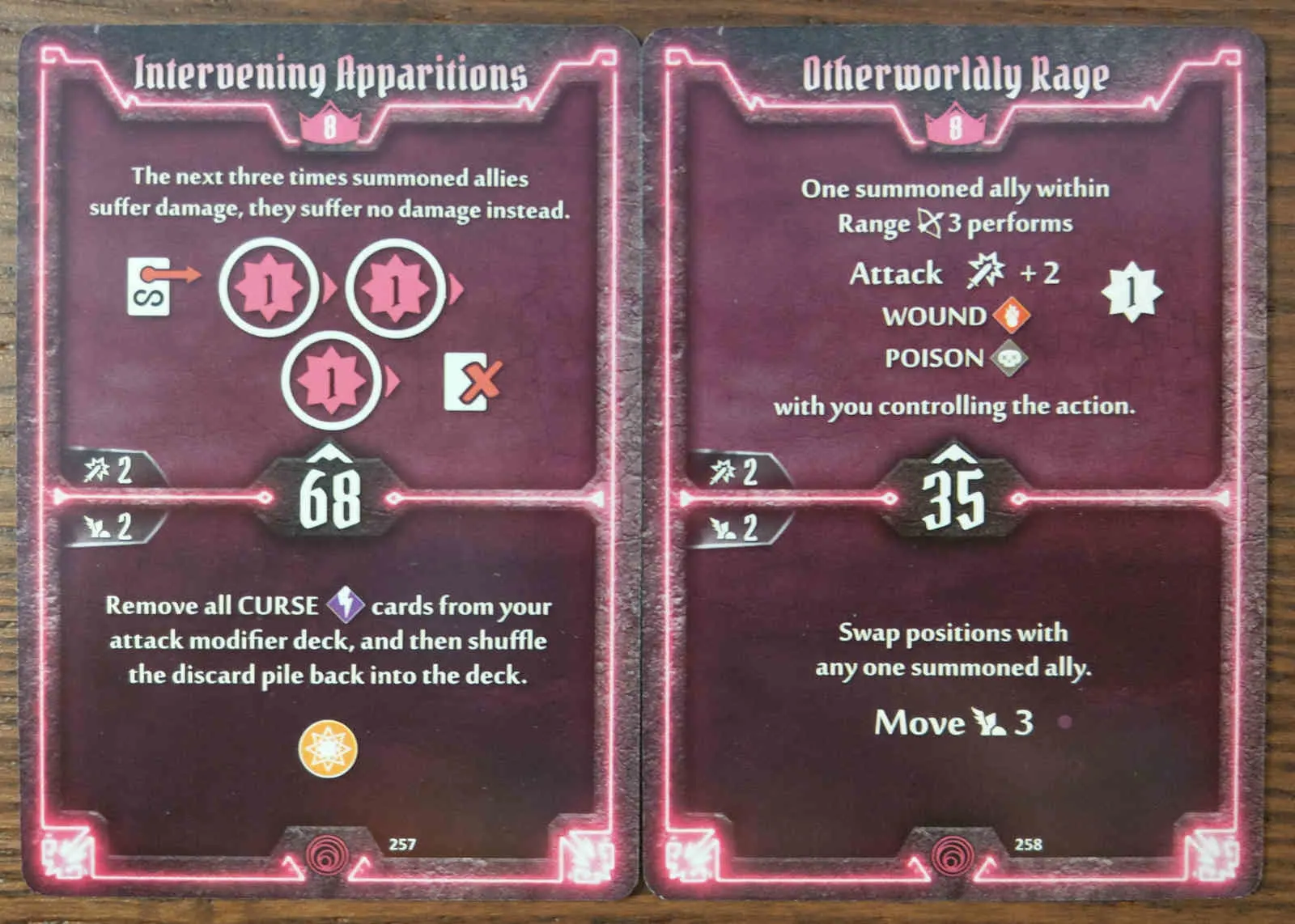 Level 8 Summoner cards - Intervening Apparitions and Otherworldly Rage
