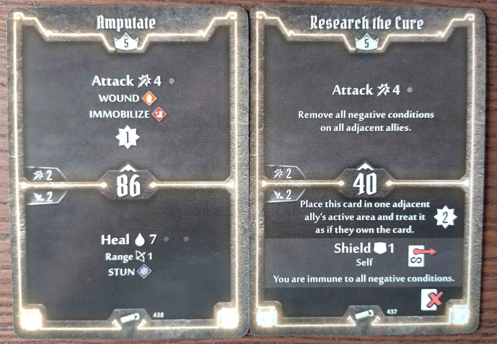 Level 5 Sawbones cards - Amputate and Research the Cure