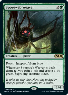 MTG card Sporeweb Weaver. Image: Wizards of the Coast.
