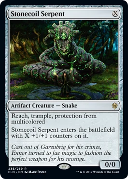 MTG card Stonecoil Serpent. Image: Wizards of the Coast.