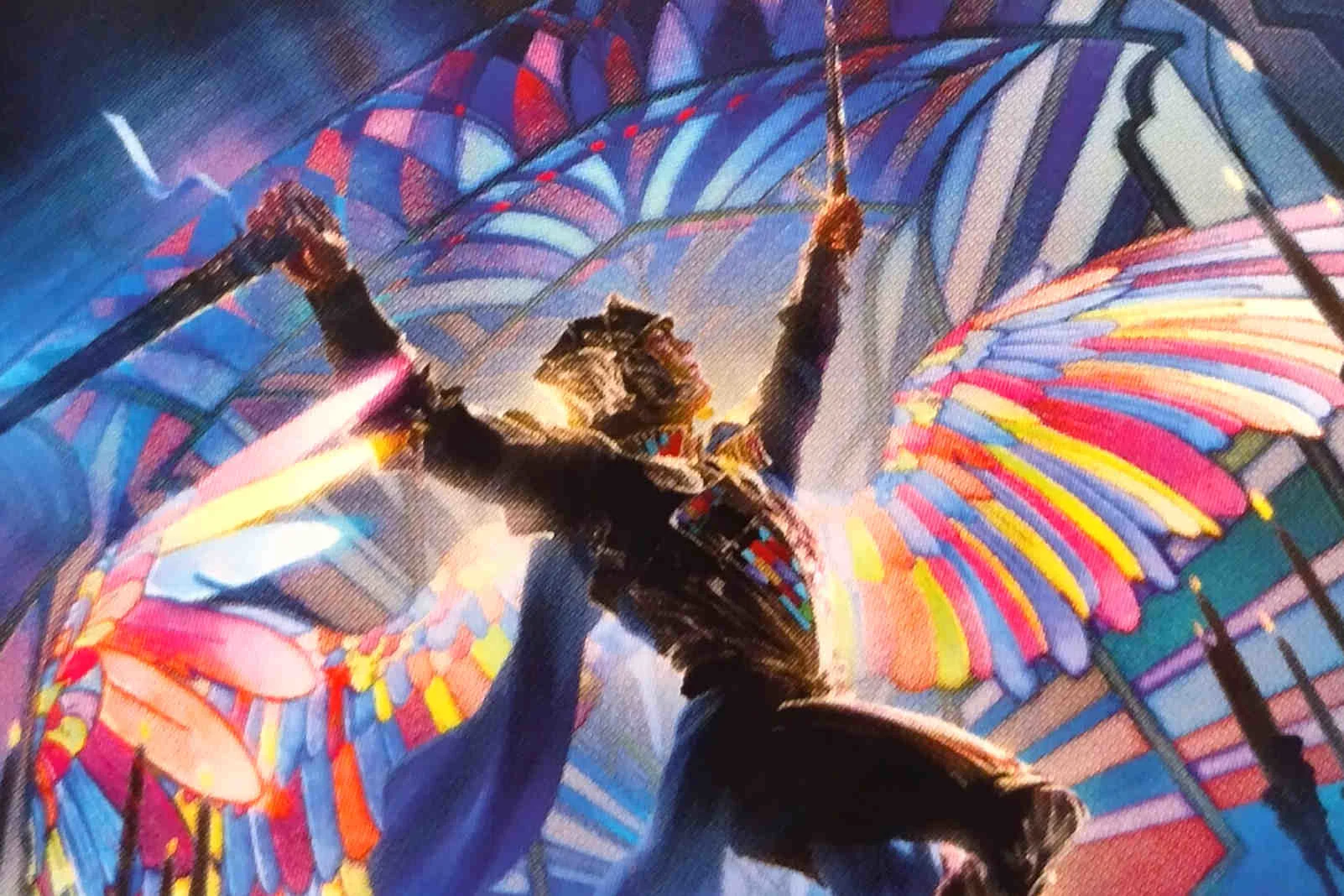 On Serra's Wings MTG card illustration. Image: Wizards of the Coast. Artist: Johannes Voss.
