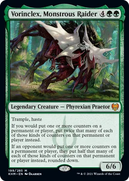 MTG card Vorinclex, Monstrous Raider. Image: Wizards of the Coast.