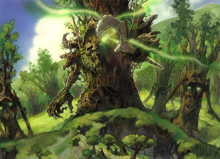 Timber Protector MTG card illustration. Image copyright: Wizards of the Coast. Artists: Terese Nielsen & Philip Tan.