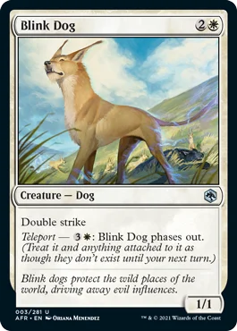 MTG card Blink Dog. Image: Wizards of the Coast.