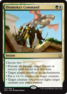 MTG card Dromoka's Command. Image: Wizards of the Coast.