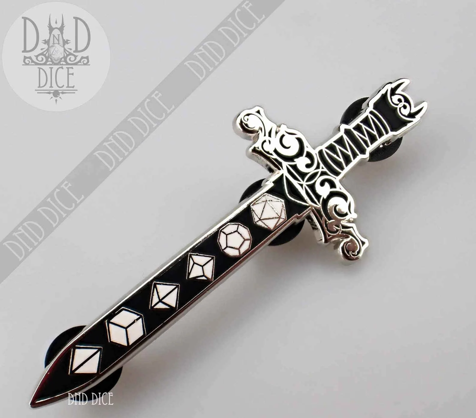 dnd dice sword pin